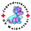 Foto: Eine Gruppe von Jugenrotkreuzlern hat Spaß zusammen und lacht.